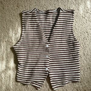 Brown Knit Vest with Lining